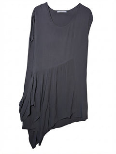 SCANLAN&THEODORE Asymmetric Draped Tank Top Black Size 12 - Image 1