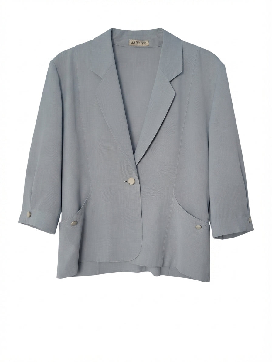 Jadeite Vintage Blazer Light Blue 3/4 Sleeve Size 15
