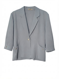 Jadeite Vintage Blazer Light Blue 3/4 Sleeve Size 15 - Image 1