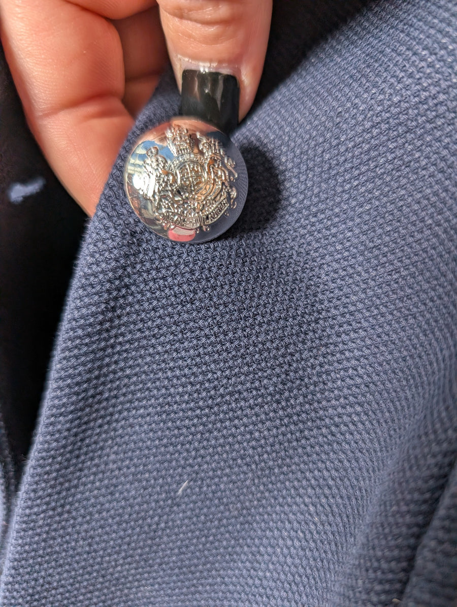 LAUREN RALPH LAUREN Navy Blue Crest Blazer Size XS - Image 3