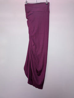 Monday Swimwear Ribbed Knot-Front Midi Skirt Burgundy M/L - Image 4