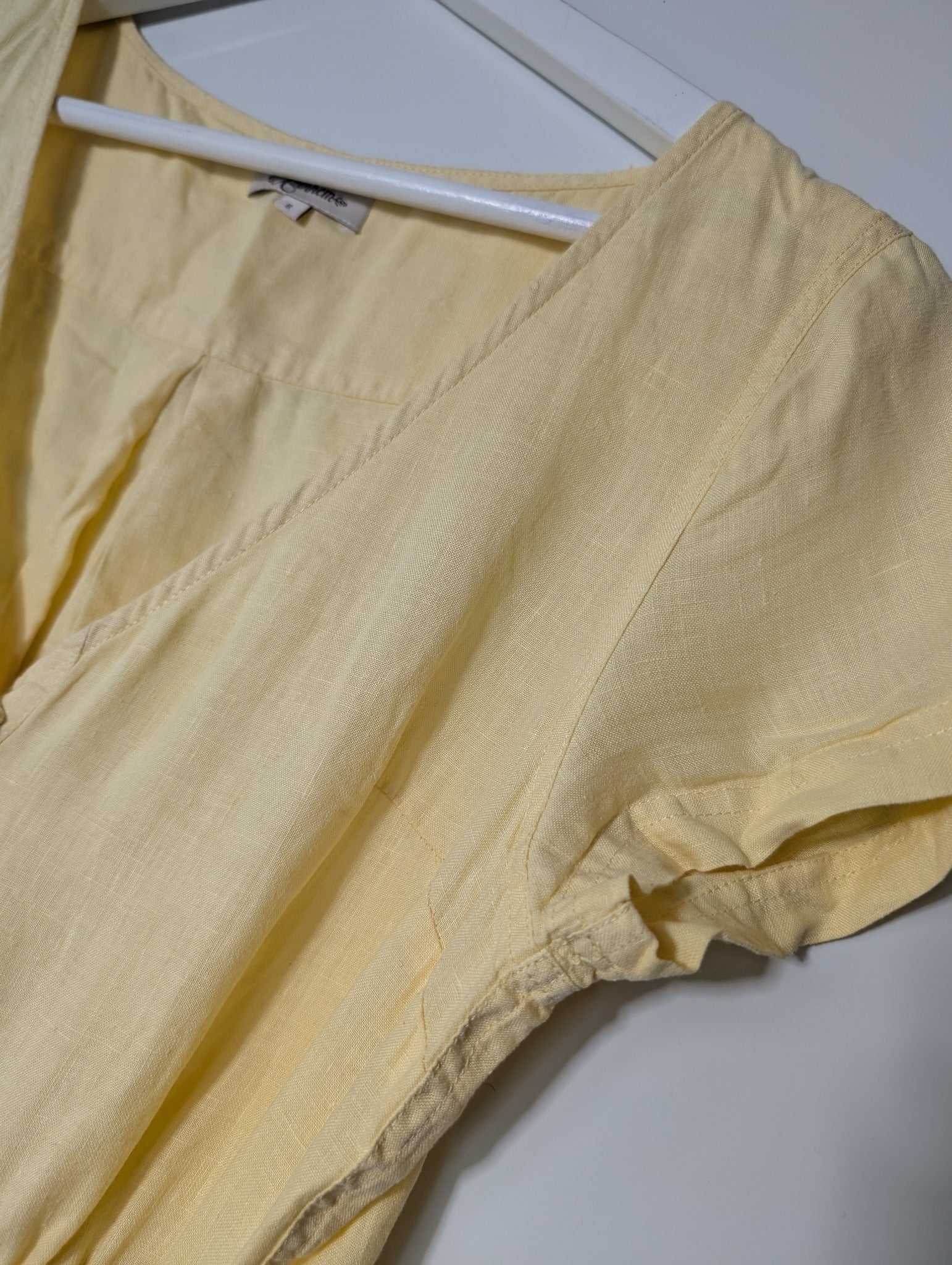 Arnhem Linen Button-Front Jumpsuit Yellow Size 8 - Image 3