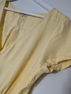 Arnhem Linen Button-Front Jumpsuit Yellow Size 8 - Image 3