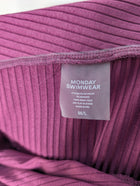 Monday Swimwear Ribbed Knot-Front Midi Skirt Burgundy M/L - Image 5
