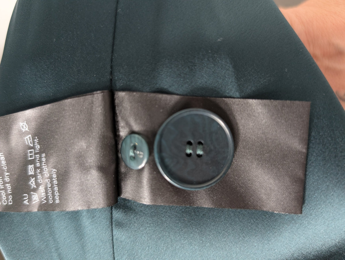 GOELIA Satin Blazer - Sophisticated Dark Green Tailored Jacket - Image 10