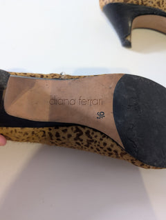 Diana Ferrari Leopard Print Calf Hair Ankle Boots Women's Size 9.5 - Image 4
