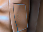 Oroton Leather Shoulder Bag Tan Gold Hardware - Image 9