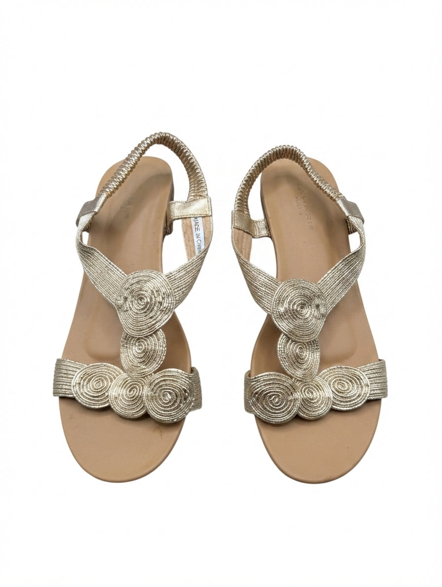 Gold Metallic Spiral Detail Slingback Sandals Women's AU 9.5 - Image 1