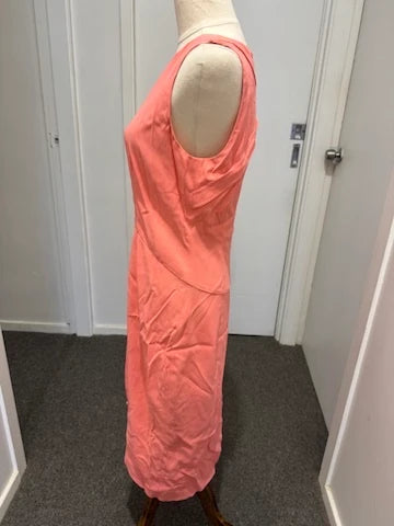 Altuzarra Peach Coral Sleeveless Sheath Dress - Image 3