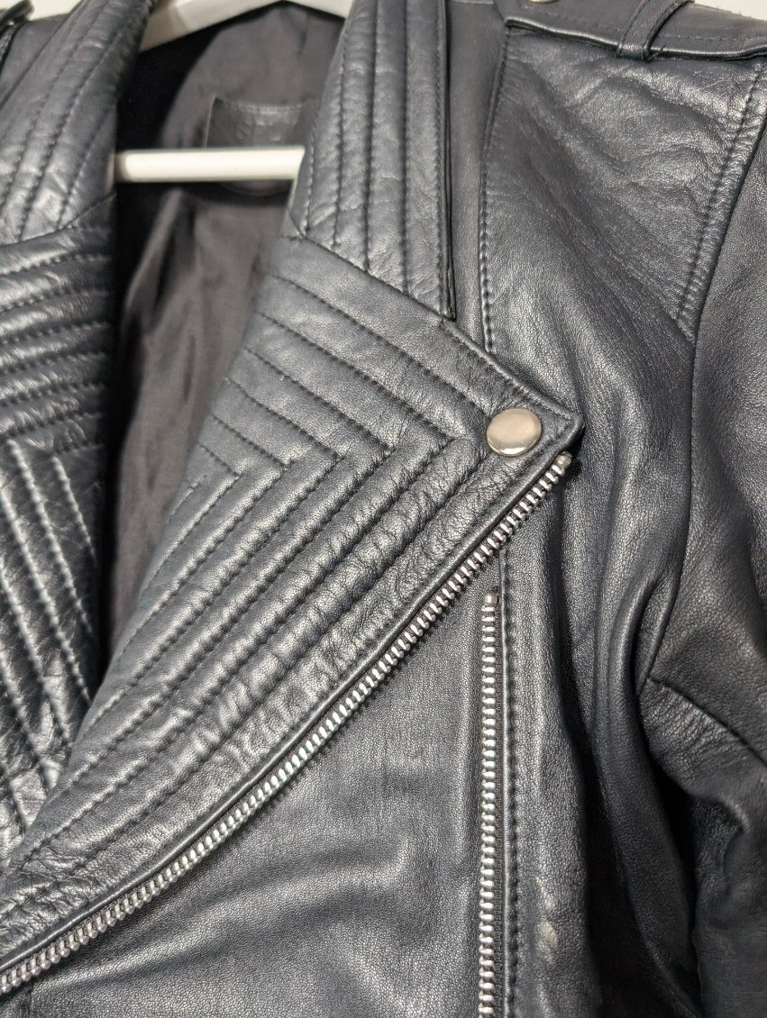 Splice Boutique Leather Biker Jacket Black Size 6 - Image 7