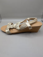 Gold Metallic Spiral Detail Slingback Sandals Women's AU 9.5 - Image 2
