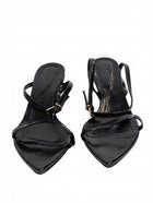 DOF Studio Leather Pointed Toe Strappy Sandals Black Size 38 - Image 1