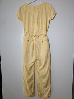 Arnhem Linen Button-Front Jumpsuit Yellow Size 8 - Image 5