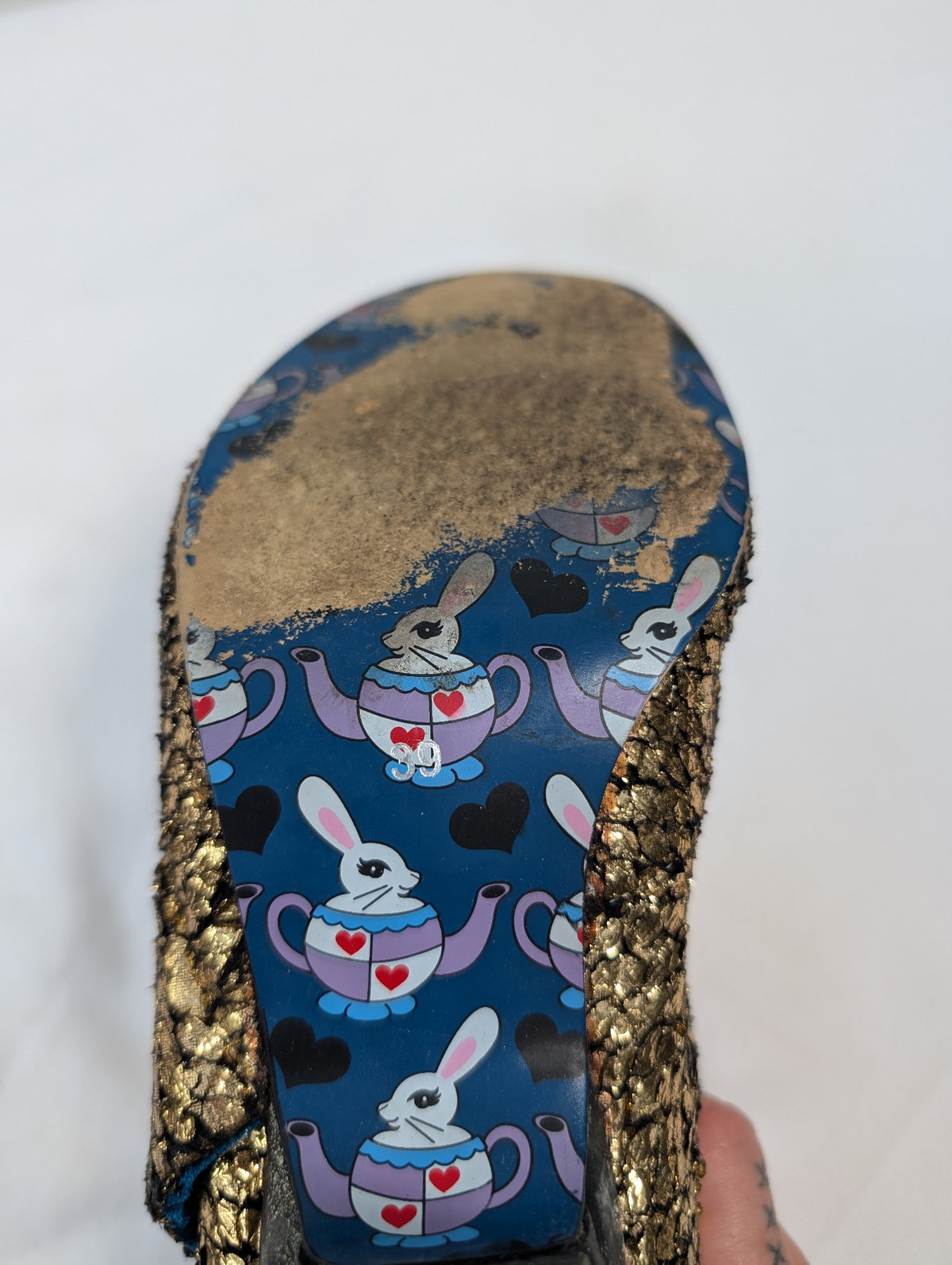 Gold Metallic Textured Leather Ankle Boots Size 39 - Image 7