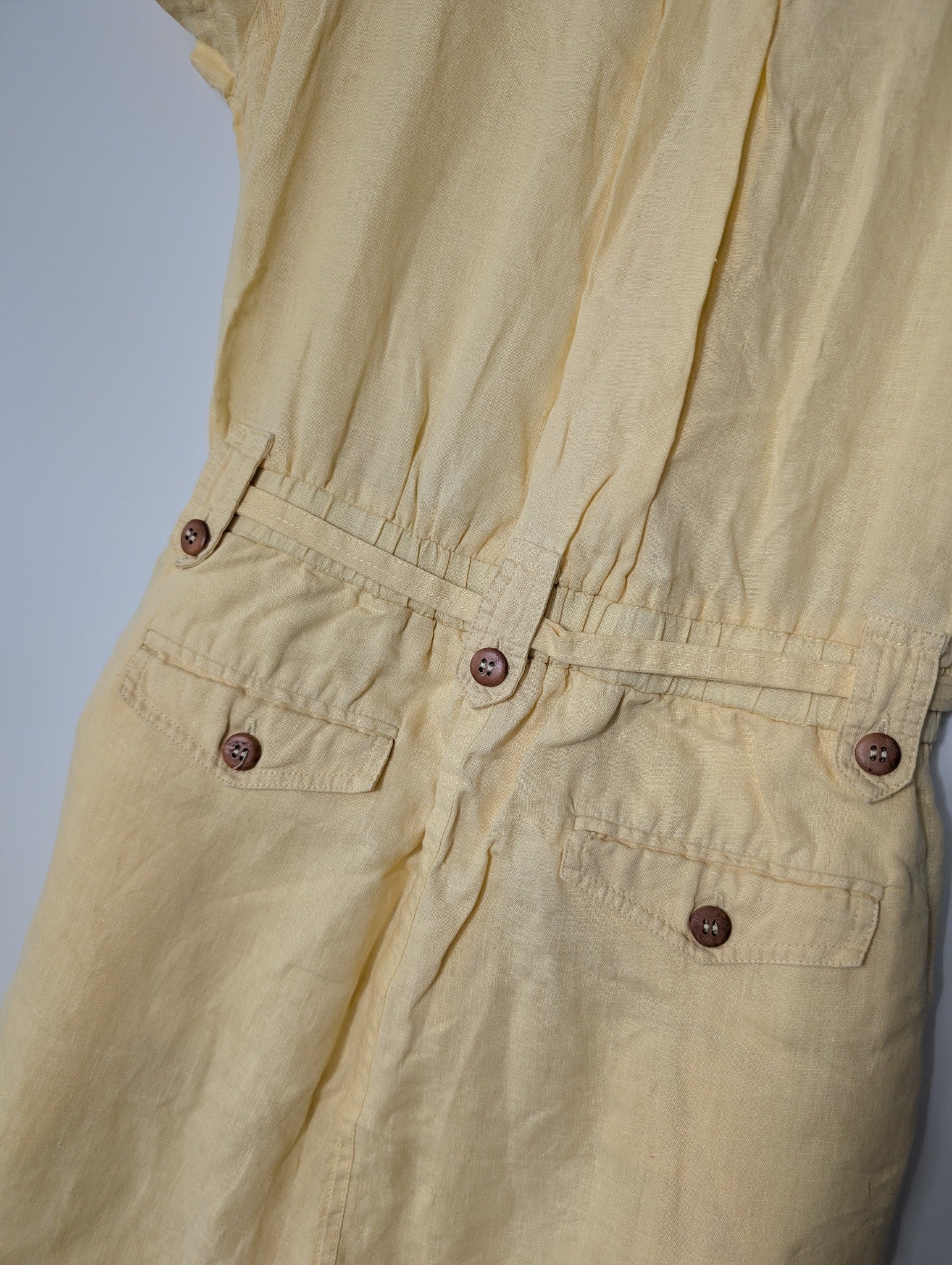 Arnhem Linen Button-Front Jumpsuit Yellow Size 8 - Image 6