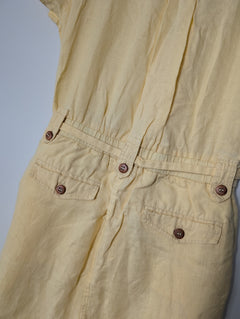 Arnhem Linen Button-Front Jumpsuit Yellow Size 8 - Image 6