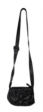 SABA Black Pebbled Leather Crossbody Bag - Image 1