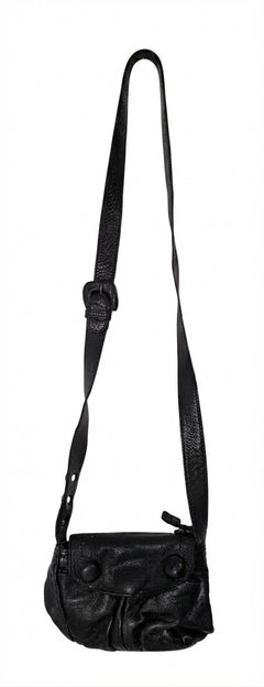 SABA Black Pebbled Leather Crossbody Bag - Image 1