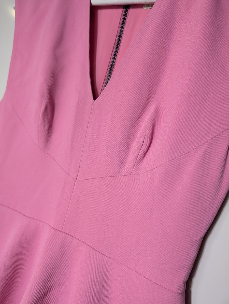 Ginger & Smart Peplum Midi Dress Pink Size 8 - Image 2
