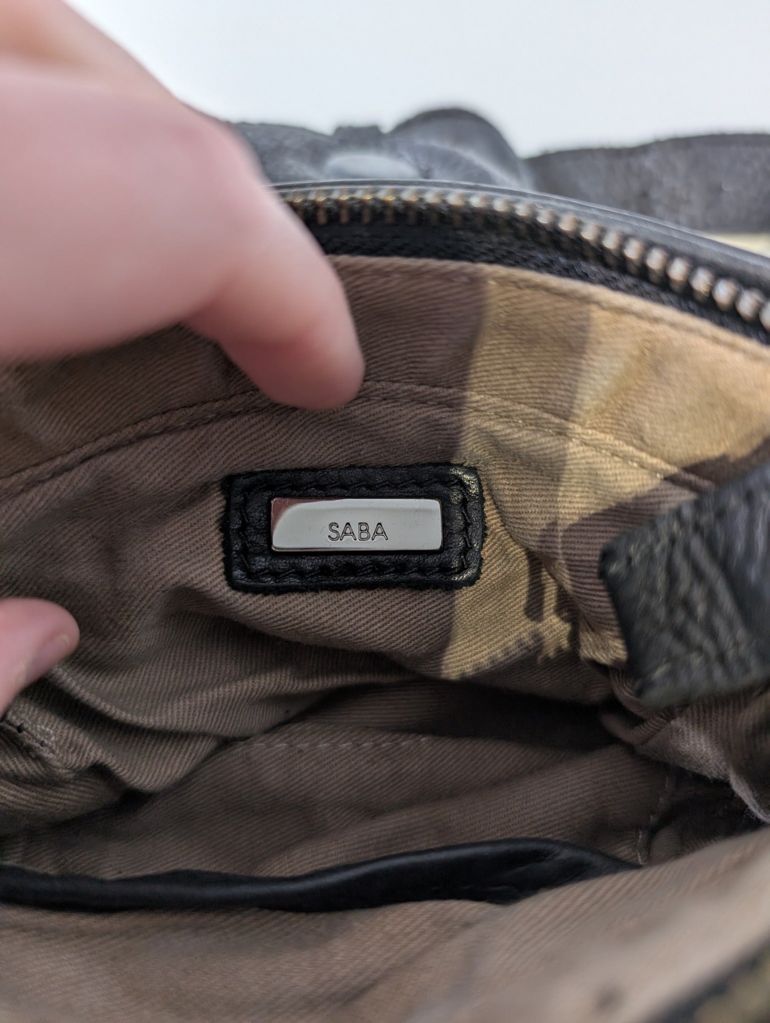 SABA Black Pebbled Leather Crossbody Bag - Image 2