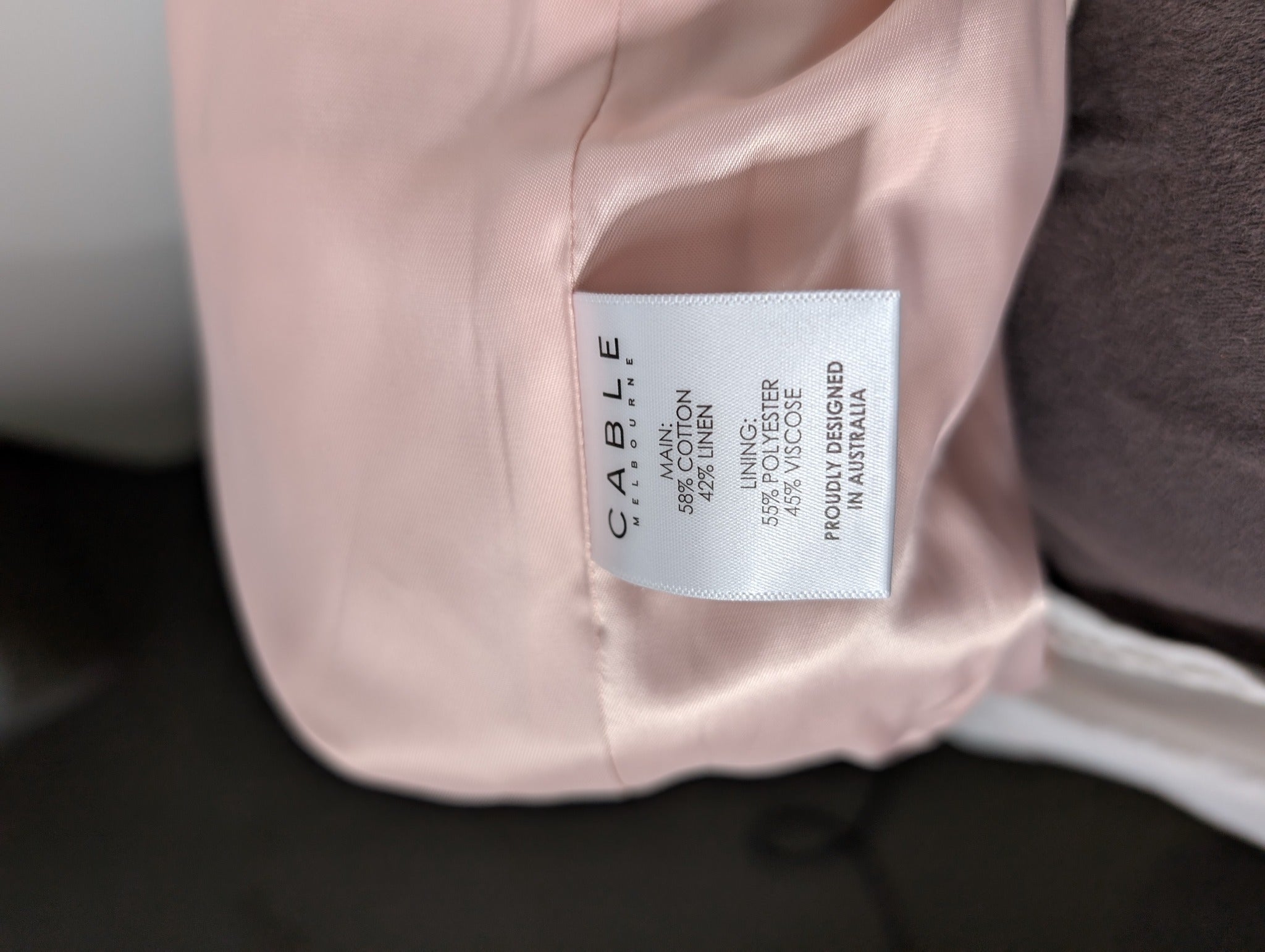 Cable Melbourne Women's Blazer Pale Pink Braided Pocket Detail Size 14 - Image 6