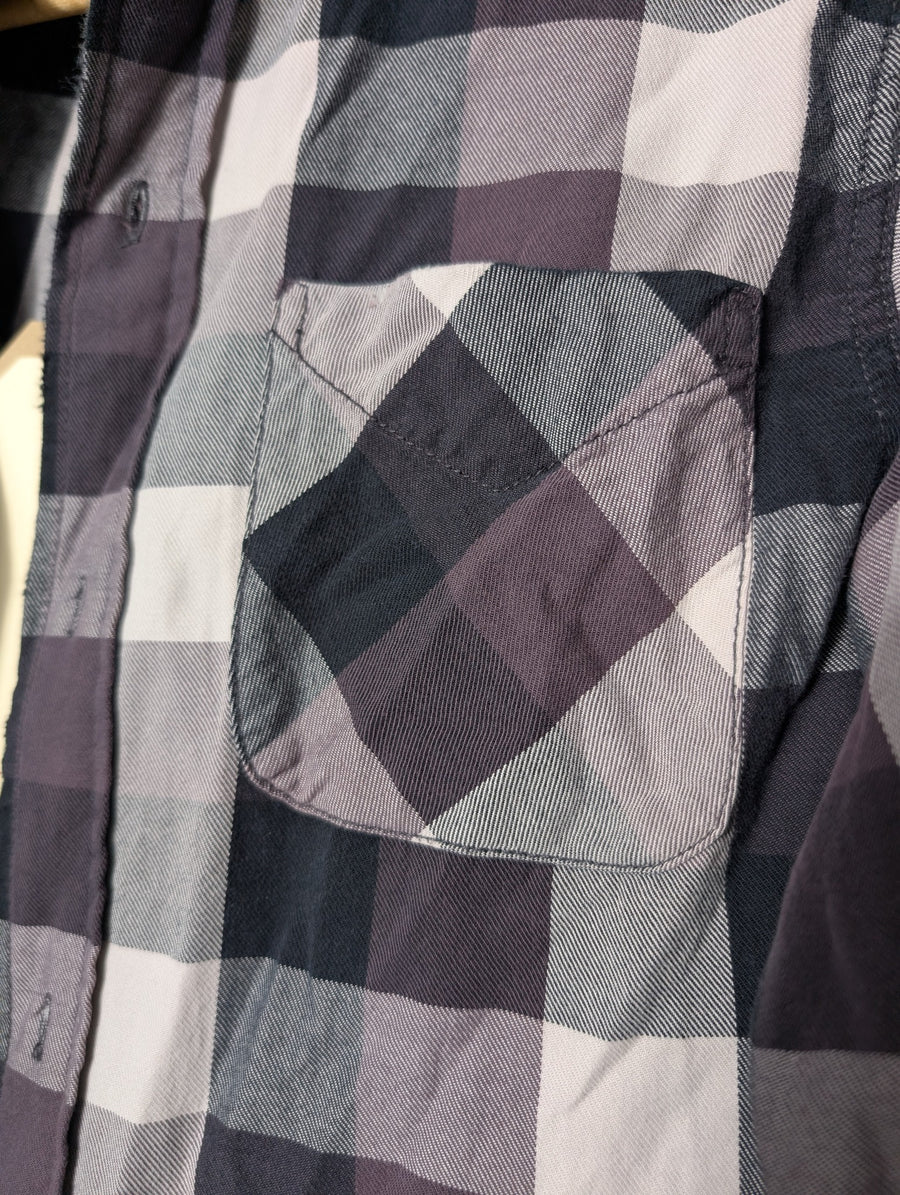 Current/Elliott The Prep School Shirt Graystone Plaid Size 2 - Image 4