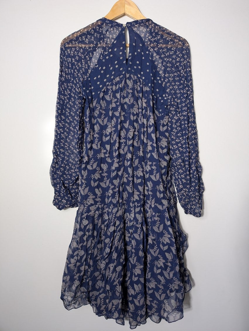 Isabel Marant Etoile Yana Floral Print Viscose Midi Dress - Blue Size 38 - Image 6