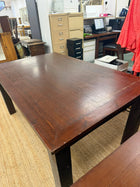 Solid Wood Rectangular Dining Table - Dark Timber Finish - Image 6