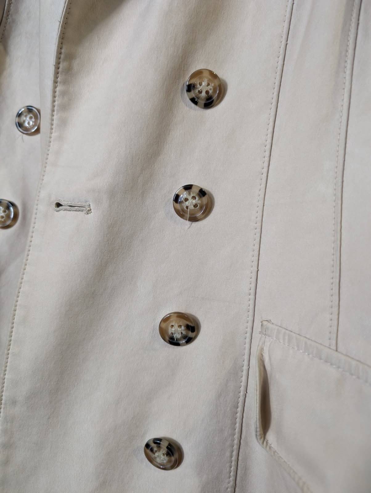 Zara Woman Double-Breasted Trench Coat Beige Size M - Image 7