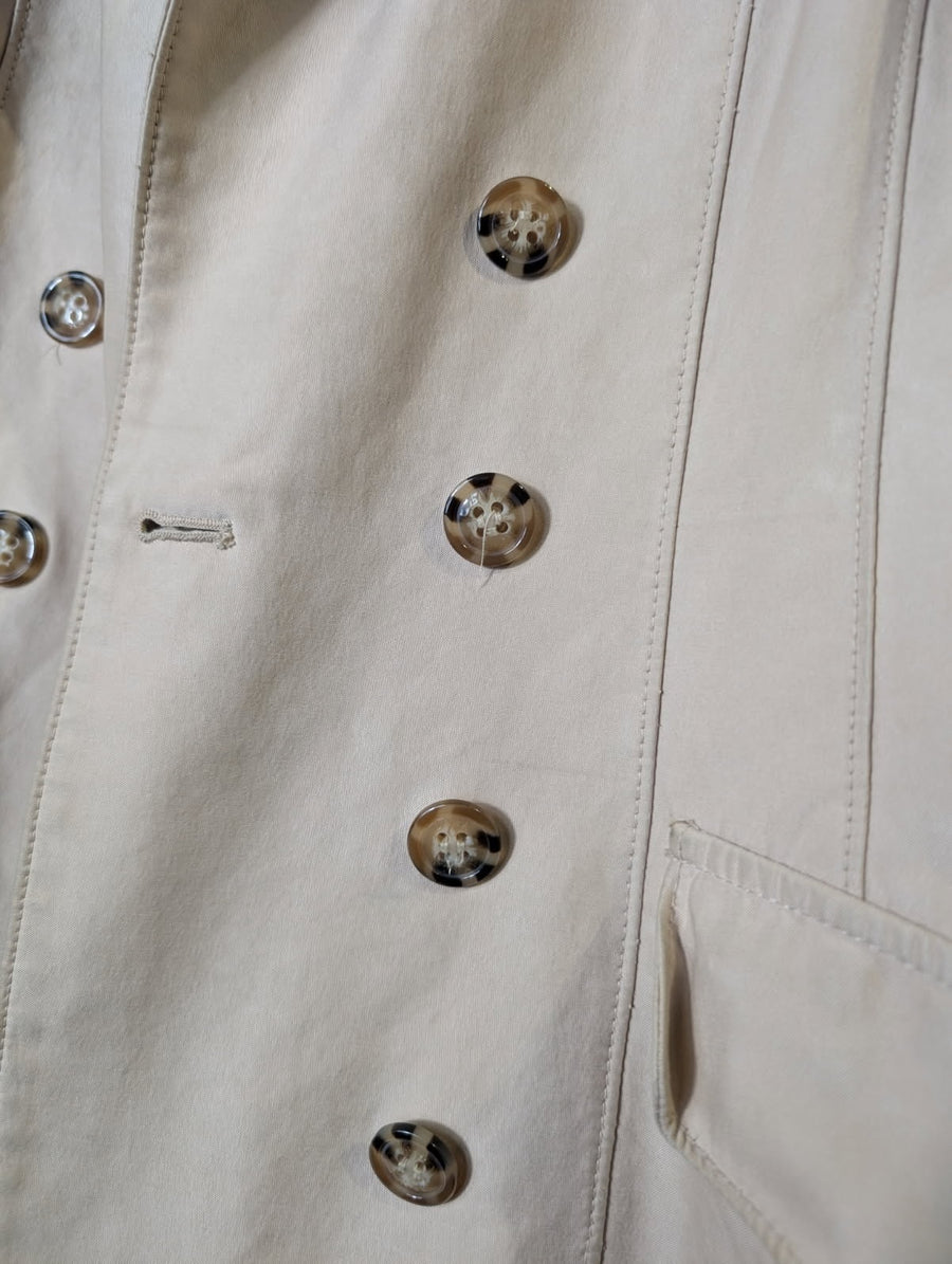 Zara Woman Double-Breasted Trench Coat Beige Size M - Image 7