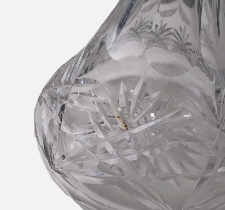 Vintage Cut Crystal Glass Decanter - Hobstar & Pinwheel Pattern - Image 6