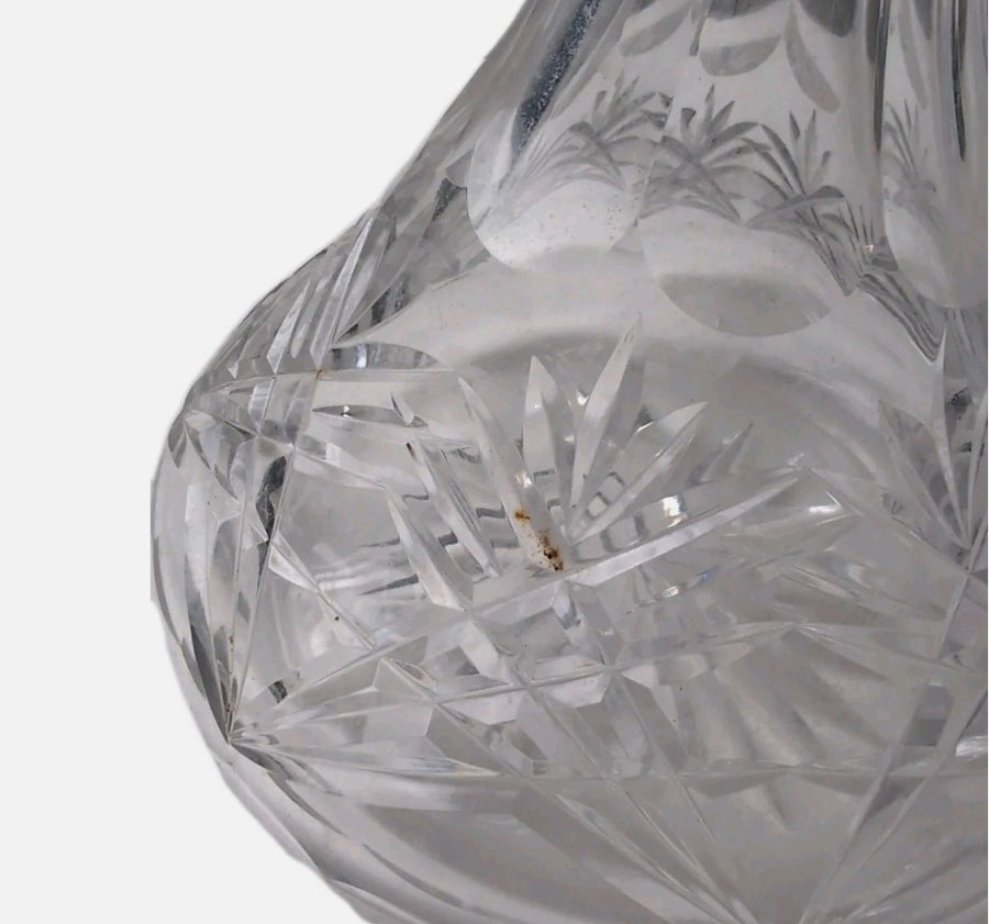 Vintage Cut Crystal Glass Decanter - Hobstar & Pinwheel Pattern - Image 6