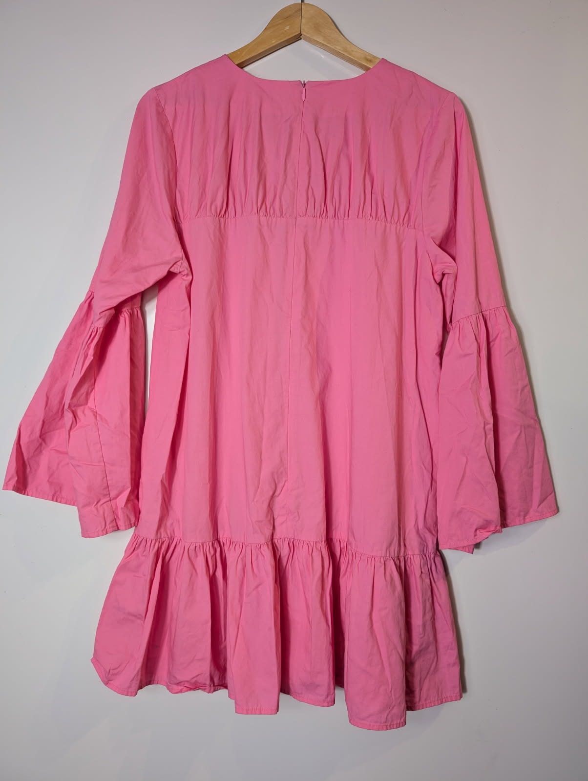AERE Pink Organic Cotton Poplin Smock Dress - Size 12 - Image 6