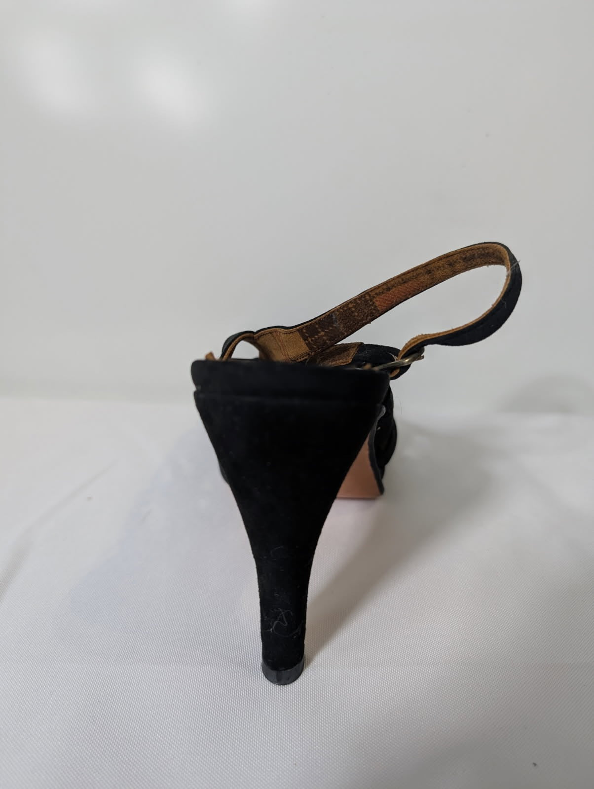 Jacqueline Schnabel Black Suede Strappy Heels - Size 38 - Image 6