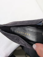 Carucci Roma Suede and Patent Leather Cap-Toe Loafers Black Blue EU 38 - Image 6