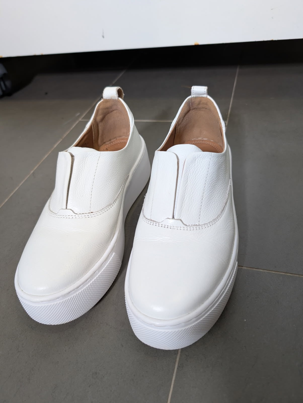 Next Signature Platform Slip-On Sneakers - White Leather UK 5 / EU 38 - Image 6