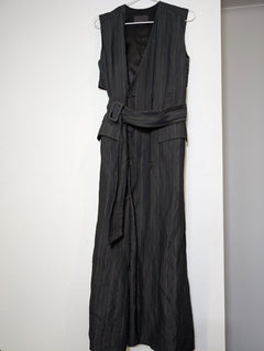 Ginger & Smart Longline Pinstripe Double-Breasted Sleeveless Vest Coat - Image 6