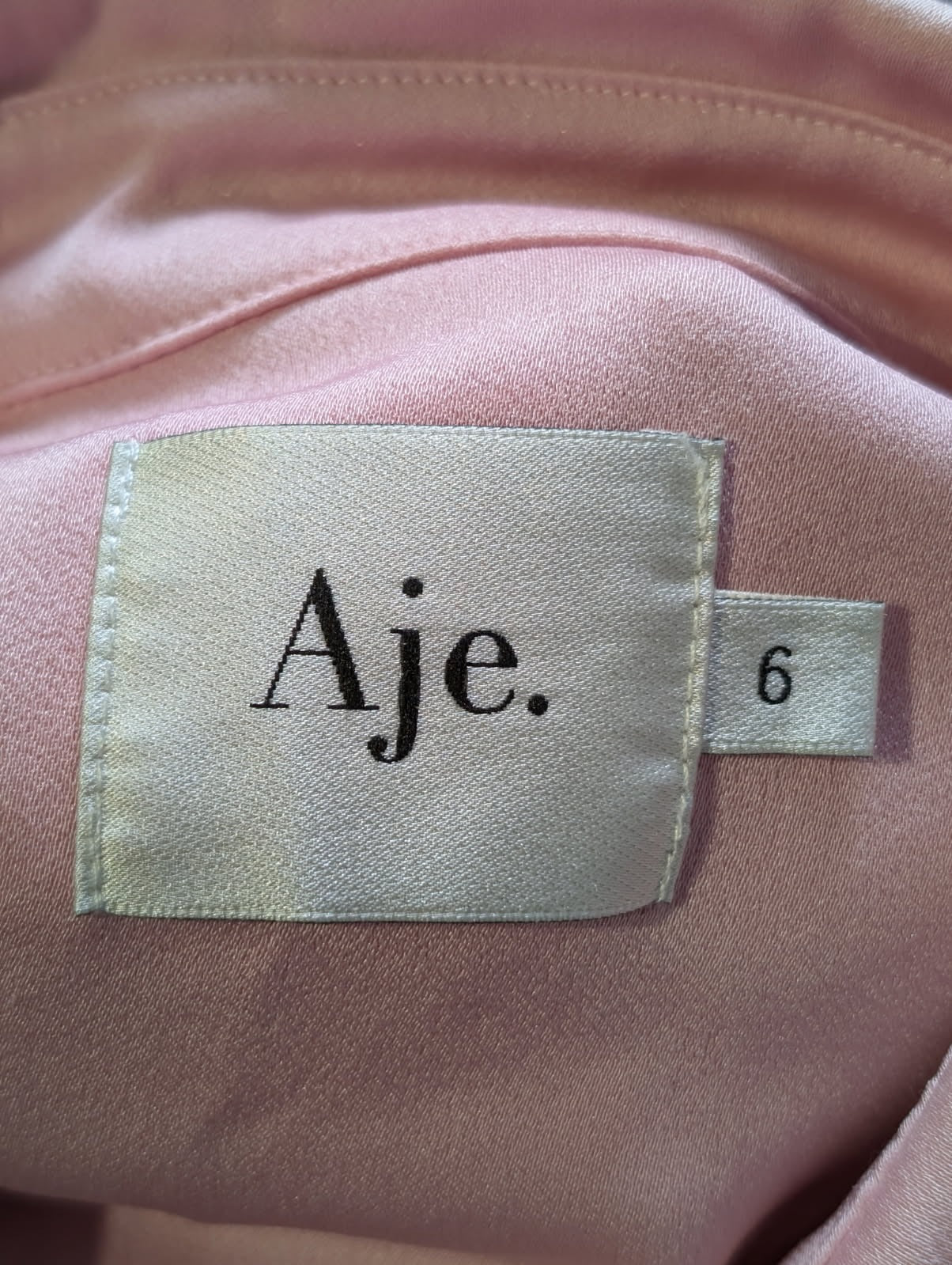 Aje Satin Button-Down Shirt Pink Size 6 - Image 6