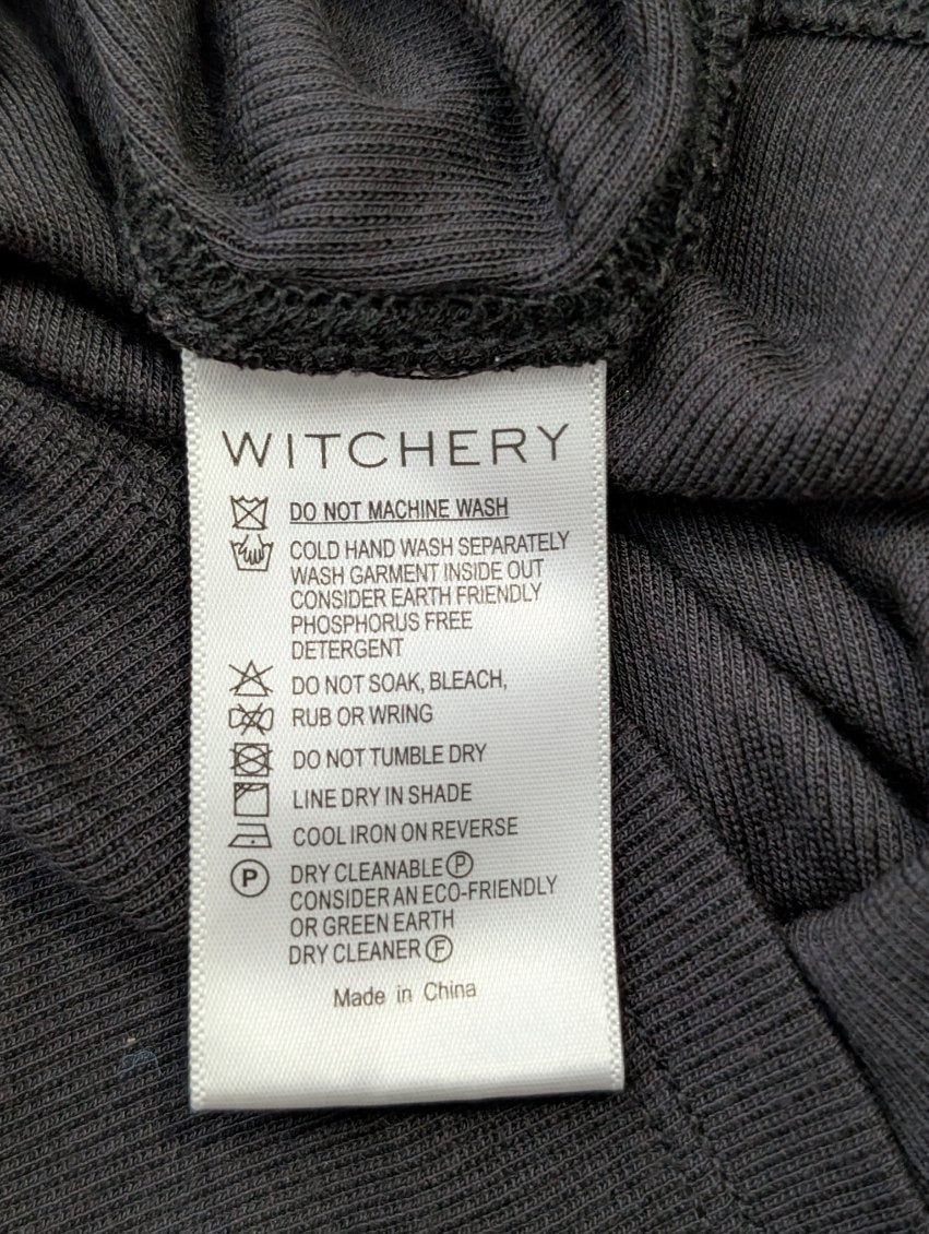 Witchery Ribbed Mock Neck Long Sleeve Top - Black Size M - Image 6