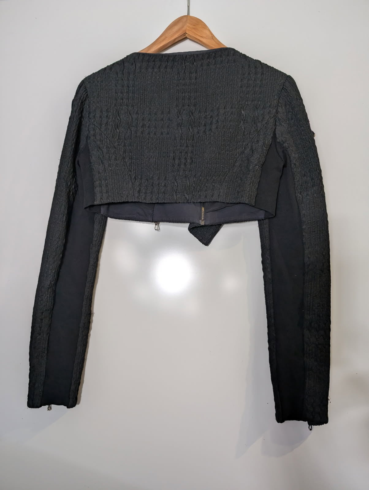 Willow Textured Cropped Biker Jacket - Black Women's Size 8 - Image 7