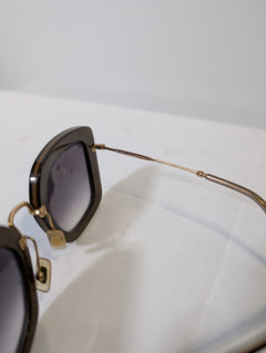 Miu Miu SMU 07O Sunglasses Black Gradient Gold Frame - Image 6
