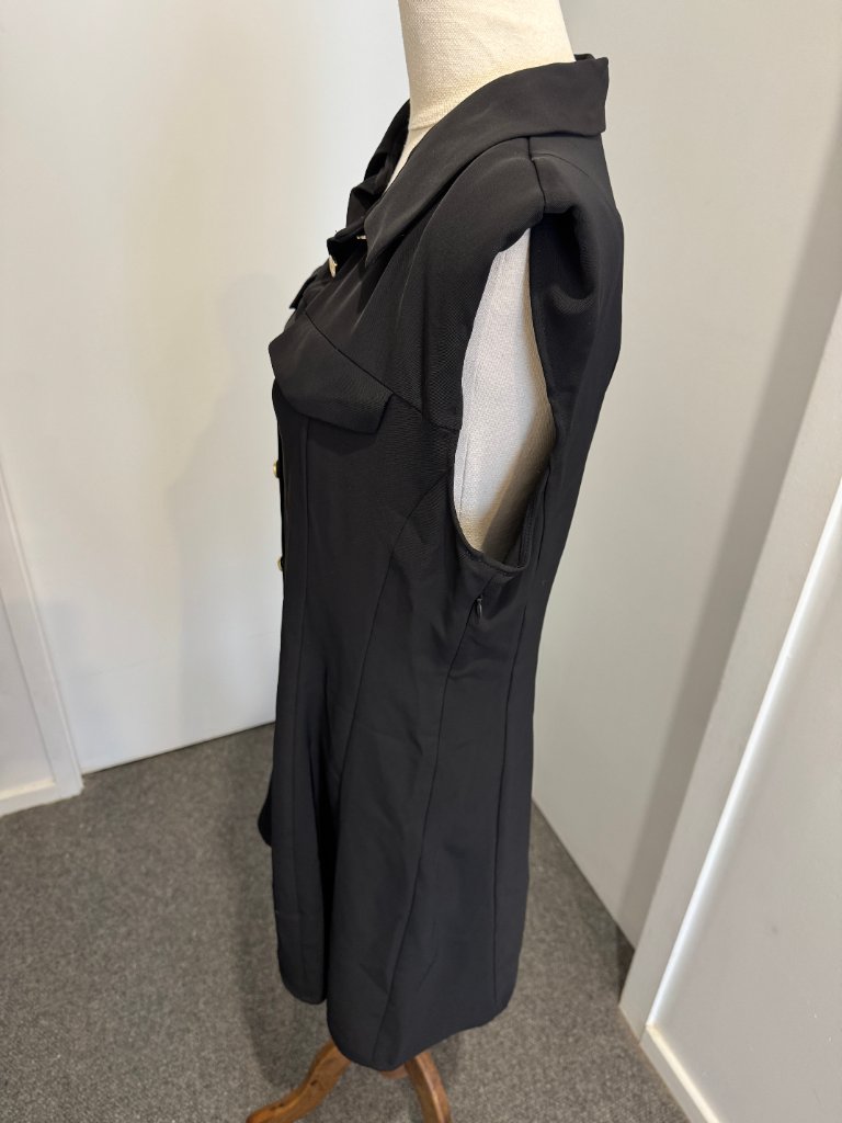 Zara Sleeveless Button-Down Shirt Dress - Black Size XL - Image 6