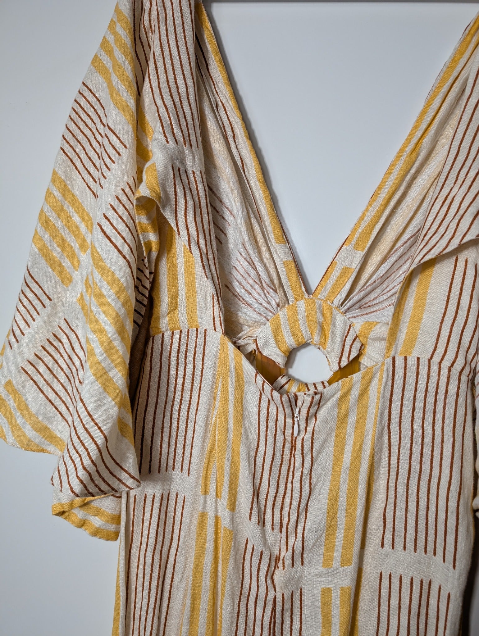Johanna Ortiz Striped Linen Blend Maxi Dress Size S - Image 6