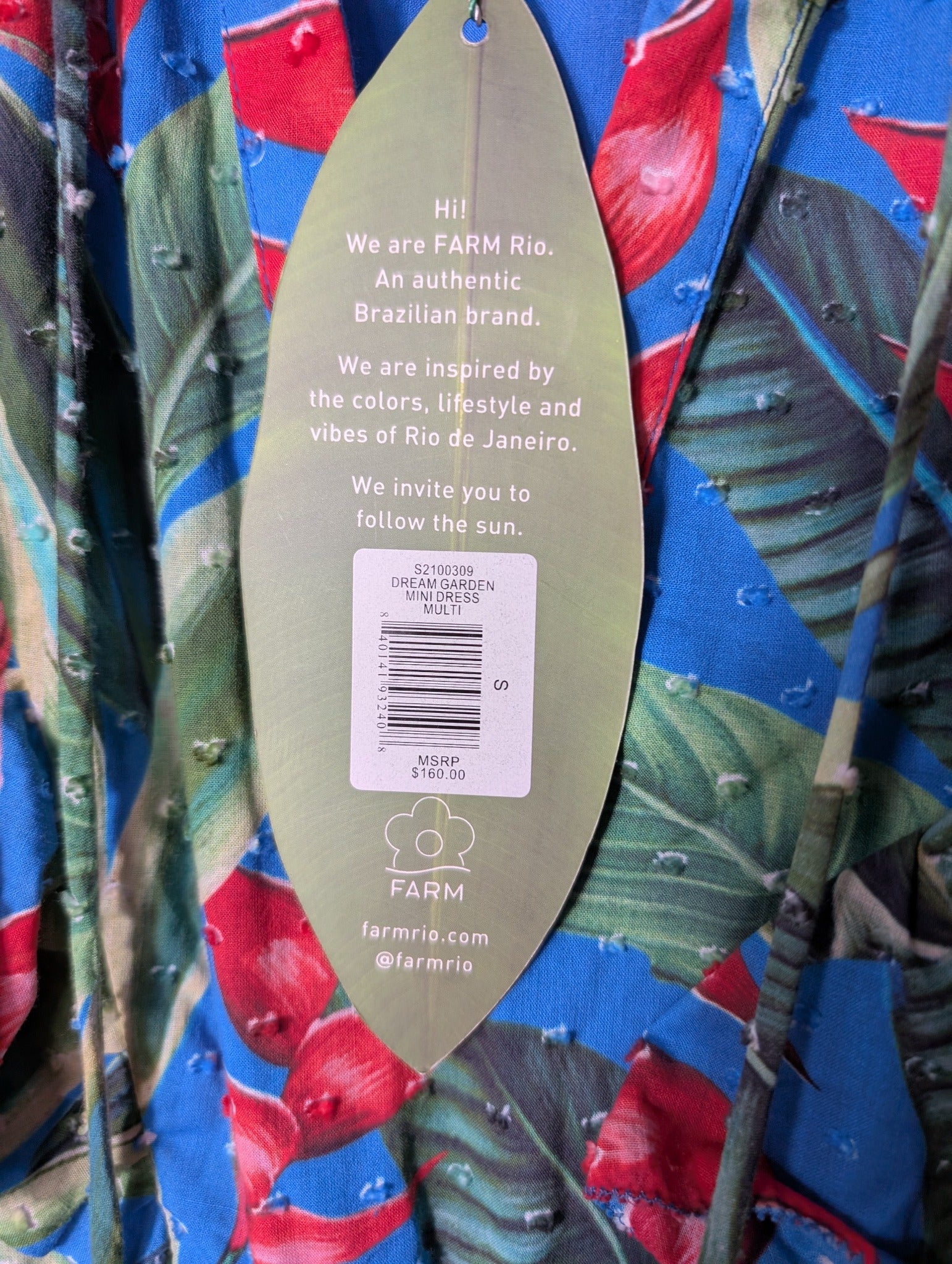 Farm Rio Dream Garden Mini Dress Tropical Floral Print Size S - Image 6