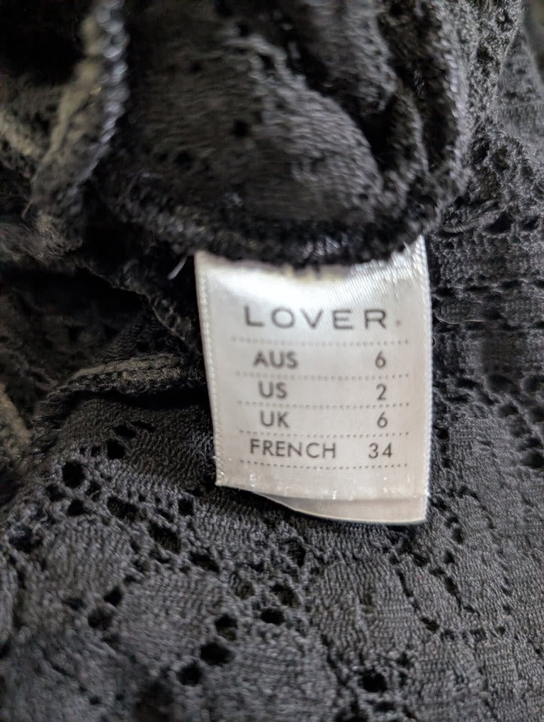 Lover Vintage Black Lace Peplum Blouse - Women's AU 6 - Image 6