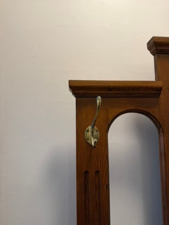 Vintage Oak Hall Tree with Mirror and Storage - Image 6