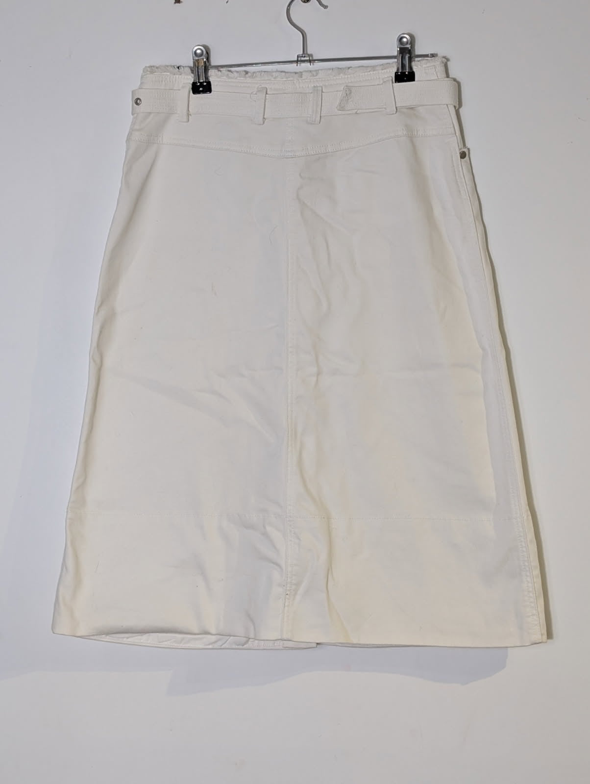 Seed Heritage White Denim Button-Front Midi Skirt - Size 8 - Image 3