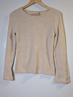 Marcs Metallic Knit Sweater Beige Sparkle Size S - Image 6