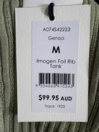 Marcs Imogen Foil Rib Tank Top Olive Green Size M - Image 4