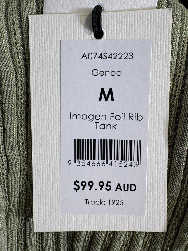Marcs Imogen Foil Rib Tank Top Olive Green Size M - Image 4